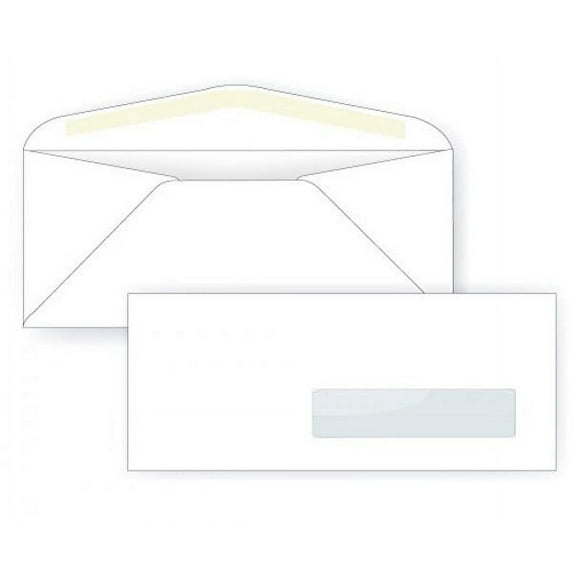 #10 Right Hand Window Envelope - 24# White (4 1/8 x 9 1/2) - Window Envelope Series (Box of 500)