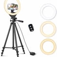 thumbnail image 1 of 10'' Ring Light with 50'' Extendable Tripod Stand, LED Circle Lights with Phone, 1 of 8
