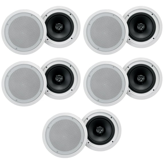 (10) Rockville HC85-16 White 8" 700 Watt In-Ceiling Home Theater Speakers 16 Ohm