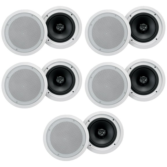 (10) Rockville HC85-16 White 8" 700 Watt In-Ceiling Home Theater Speakers 16 Ohm