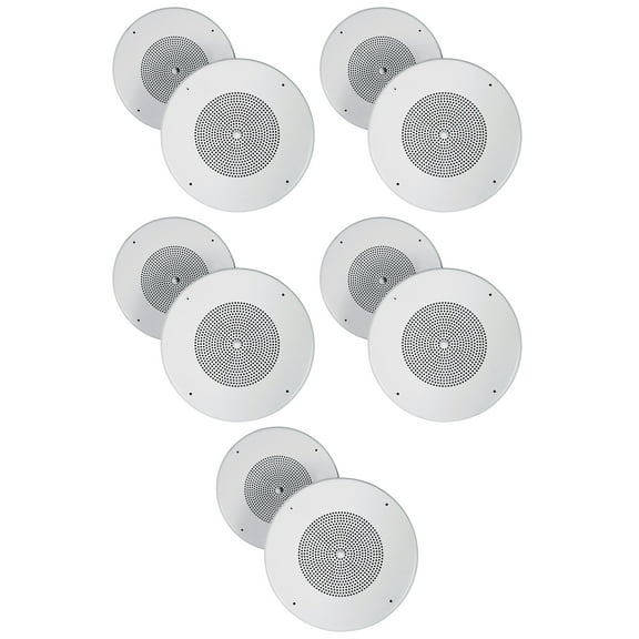 (10) Rockville MC80 Metal 8" 70 Volt Commercial Background PA Ceiling Speakers