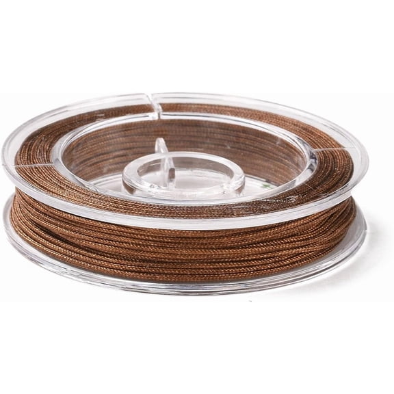 10 Roll 0.8mm 8 Yards Nylon Satin Cord Rattail Trim Thread for Chinese Knotting Kumihimo Beading Macram Jewelry Making Sewing Coffee Coffee