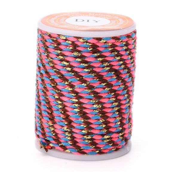 10 Roll 4-Ply Polycotton Cord with Metallic Thread Handmade Macrame Cotton Rope for String Wall Hangings Plant Hanger Colorful 1.5mm