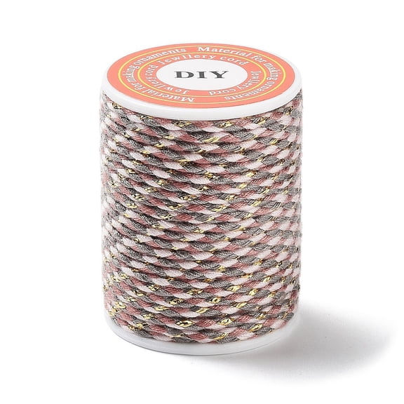 10 Roll 4-Ply Polycotton Cord with Metallic Thread for String Wall Hangings Plant Hanger Camel 1.5mm about 4.3 yards(4m)/roll