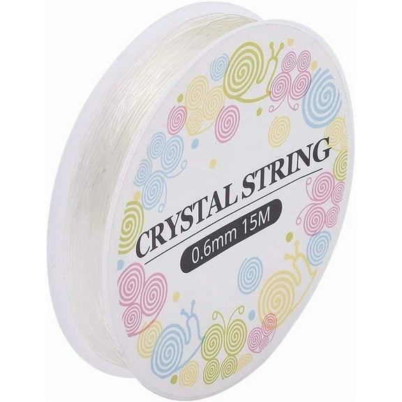 10 Roll 49Ft Clear Elastic Thread 0.6mm Strong Stretchy String Bead Clear Durable Elastic Thread Ideal for Crafts and DIY Projects Beaded Jewelry Making Clear