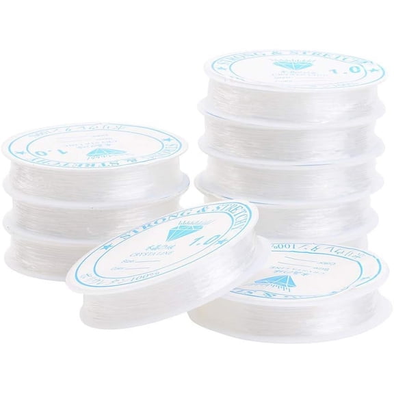 10 Roll Clear Elastic Thread Stretchy String Bead Cord for Beaded Jewelry Making 1mm 4.92 yards(4.5m)/roll