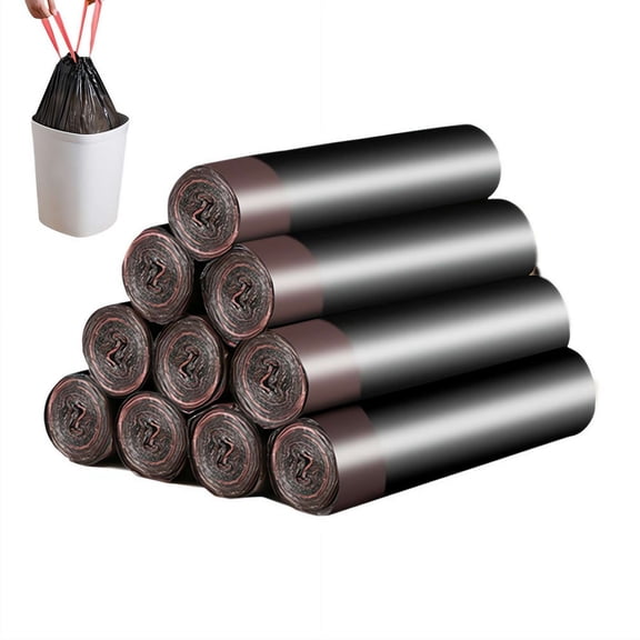 10 Roll Drawstring Small Trash Bags, Plastic Garbage Bags for Bathroom, Wastebasket Liners for Toilet Home Office and Bedroom