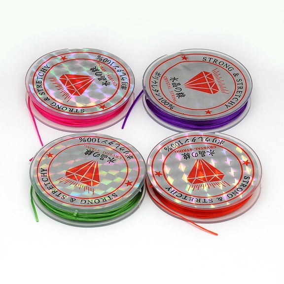 10 Roll Flat Elastic String String Cord Threads Mixed Color 0.8mm about 10.93 yards(10m)/roll