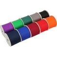 thumbnail image 1 of 10 Roll Grosgrain Ribbon Set- 2 1/4" width - Dark Colors - By Threadart - 10 yd rolls - Solid Colors Ribbed Pattern - For Bows, Decorations, Hair Clips, and More, 1 of 7