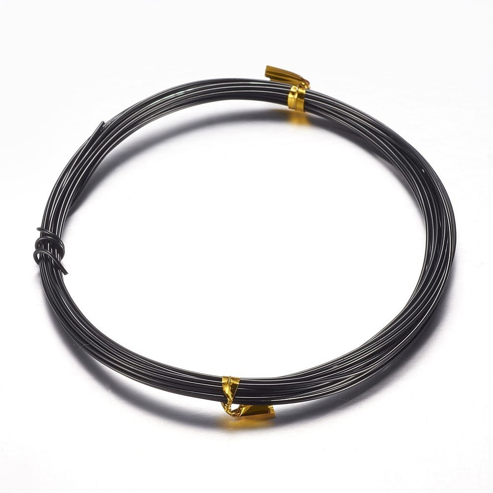 10 Roll Round Aluminum Craft Wire for Beading Jewelry Craft Making Black 15 Gauge 1.5mm 10m/roll(32.8 Feet/roll)