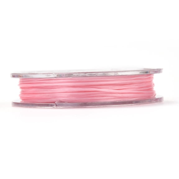 10 Roll Strong Stretchy Beading Elastic Thread Flat Elastic Crystal String Pearl Pink 0.8mm 10.93 yards(10m)/roll