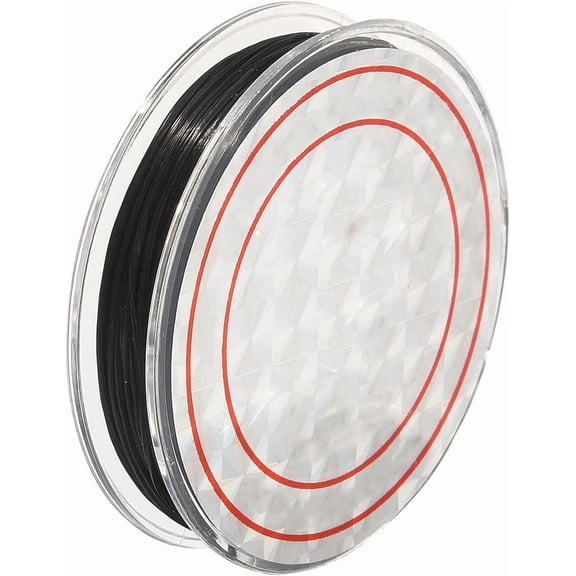 10 Roll Strong Stretchy Beading Elastic Thread Flat Elastic String Black 0.8mm 10.93 Yards(10m)/roll Black