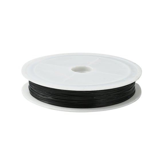 10 Roll Tiger Tail Wire Nylon-coated Stainless Steel Wire Black 0.38mm 164.04 Feet(50m)/roll