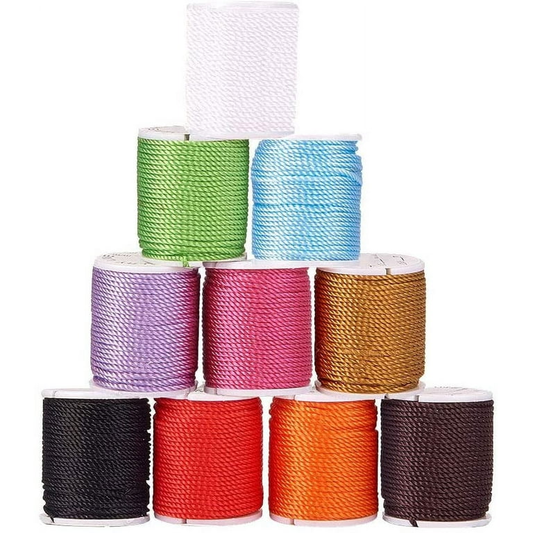 10 Rolls 100 Yards Twisted Cord Rope Craft Nylon Rope 1mm Multipurpose  Utility Cord Trim Choker Thread for Jewelry Making Knot Rosaries Upholstery