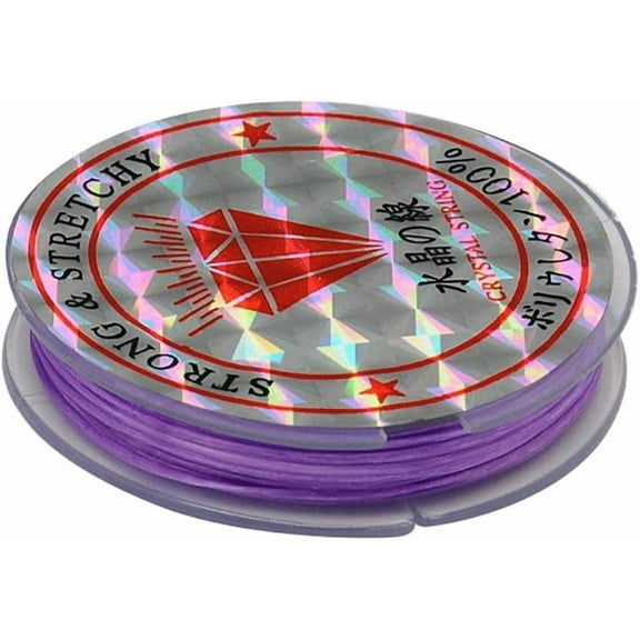 10 Rolls 109 Yards Elastic String Crystal Elastic Thread 0.6mm Stretch Bead String Cord for Crafts Jewelry Making Bracelets Sewing Gemstone Beading Garden Plants Tying - Medium Purple