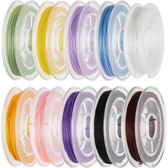 10 Rolls 10M Flat Elastic String 0.8mm 10 Colors Stretchy String Cord Bead Bracelet Thread for Bracelets and Jewelry Making Colorful