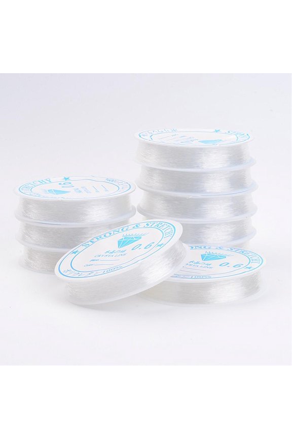 10 Rolls 115 Yards Clear Elastic Thread 0.6mm Stretch String Cord Crafting DIY Thread for Bracelets Gemstone Jewelry Making Beading Craft Sewing