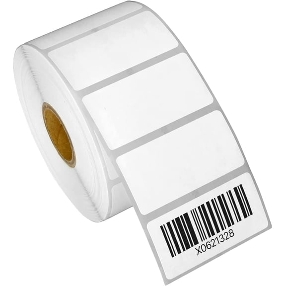 (10 Rolls, 13000 Labels) 2" x 1" Removable Direct Thermal Blank Shipping Labels for Rollo Printer & Zebra Desktop Printers - 1" Core, Address UPC Barcode - Perforated, Water & Oil Resistant