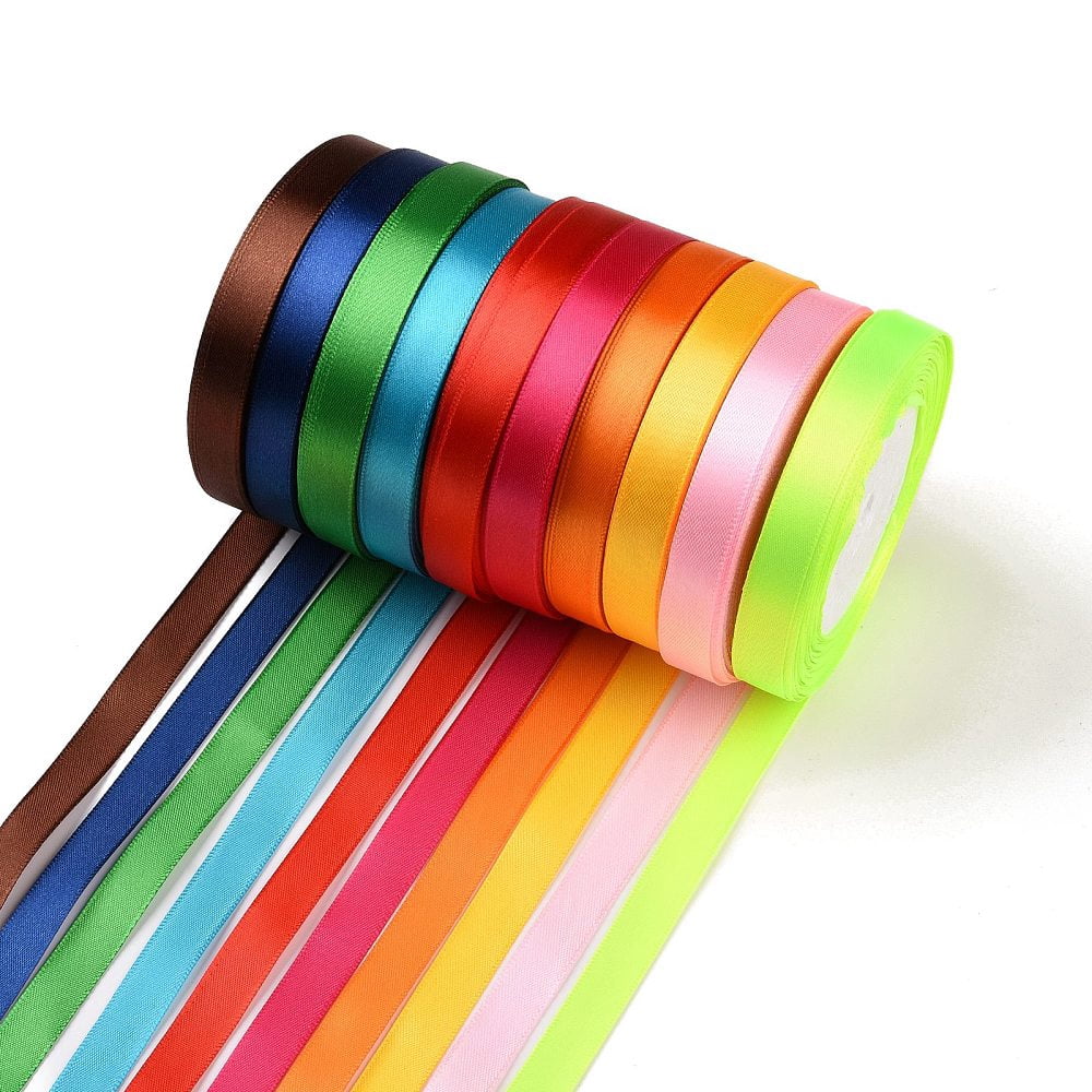 10 Rolls 250 Yards Satin Ribbons 1/2