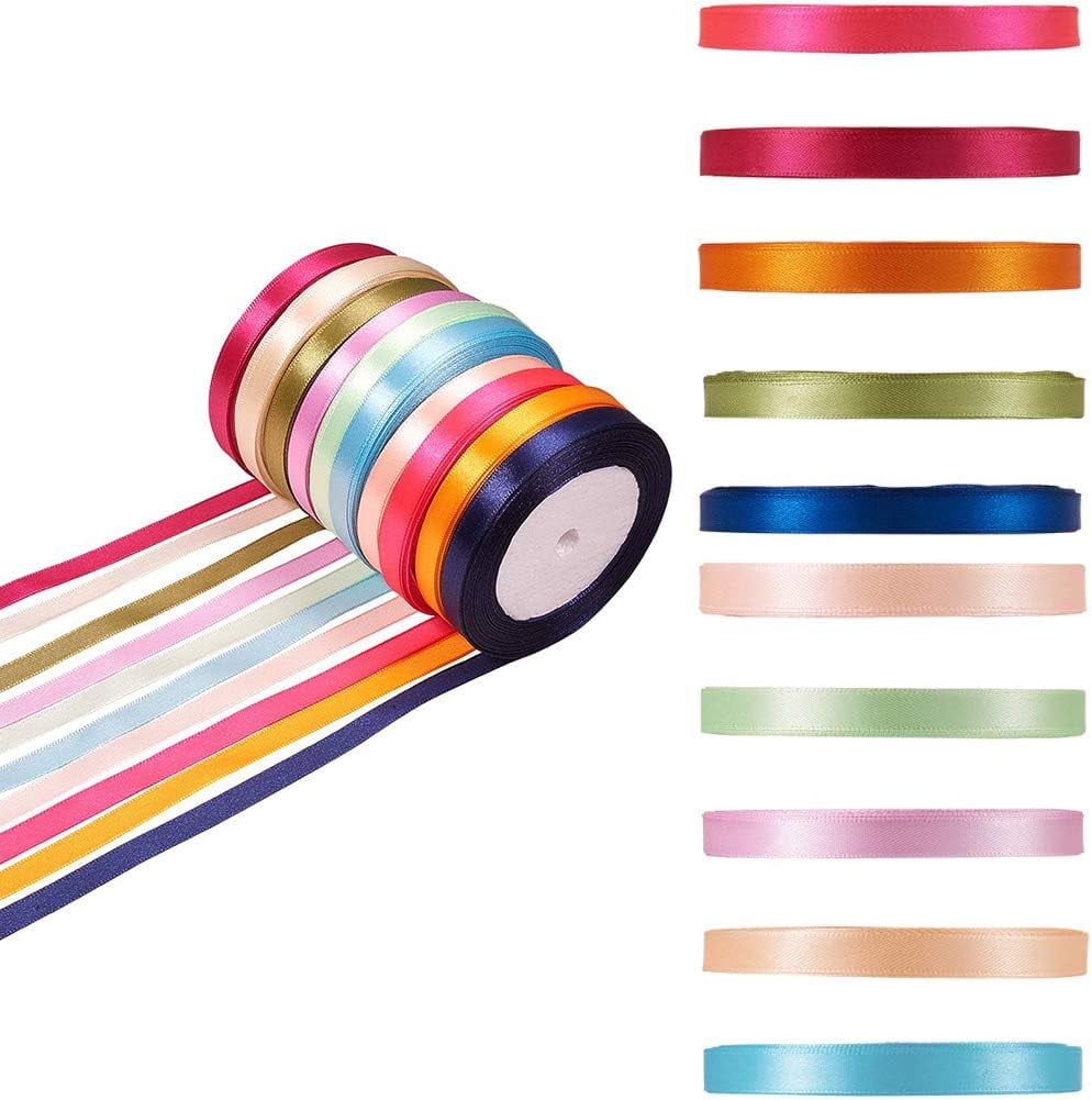 10 Rolls 250 Yards Satin Ribbons 1/2