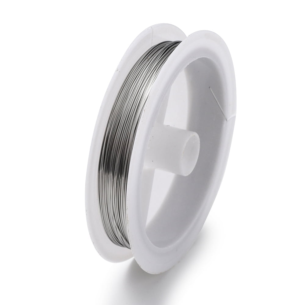 10 Rolls 304 Stainless Steel Wire Round for Wire Wrapping Jewelry Making Stainless Steel Color 18 Gauge(1mm) about 65.62 Feet(20m)/roll