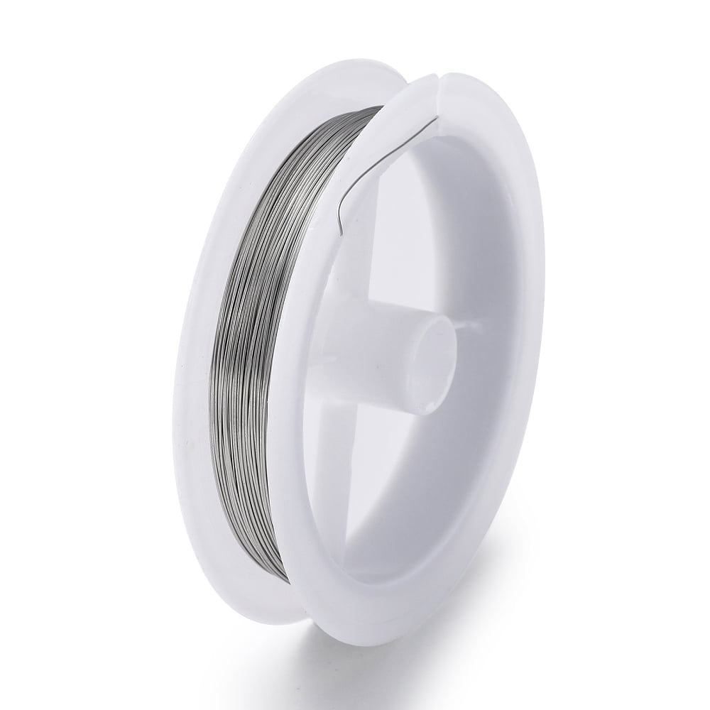 10 Rolls 304 Stainless Steel Wire Round for Wire Wrapping Jewelry Making Stainless Steel Color 26 Gauge(0.4mm) about 65.62 Feet(20m)/roll DIY