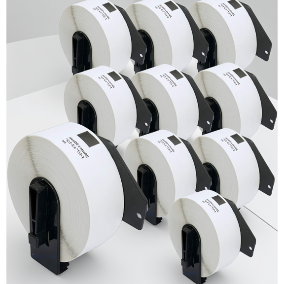 10 Rolls 4000 Labels Compatible Address Labels 1.1 in x 3.5 in Replacement for Brother DK-1201 -Cut Label Rolls for QL Printers