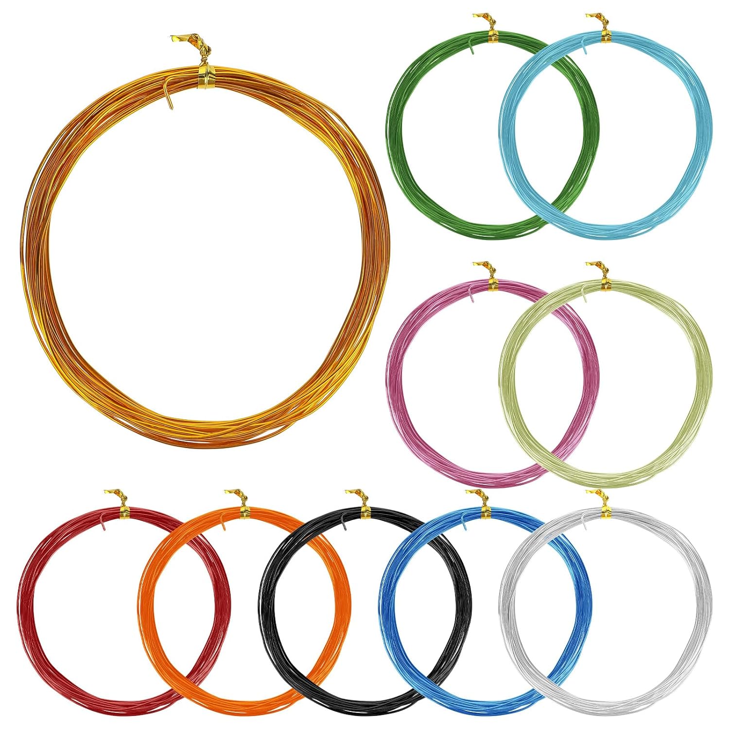10 Rolls Colored Aluminum Craft Wire, 18 Gauge 1mm Flexible Metal Craft