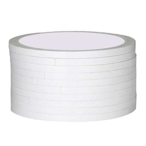 10 Rolls Double Sided Tape White Craft Tape Strong Adhesive for Home Decoration Office Documents School Craft Project