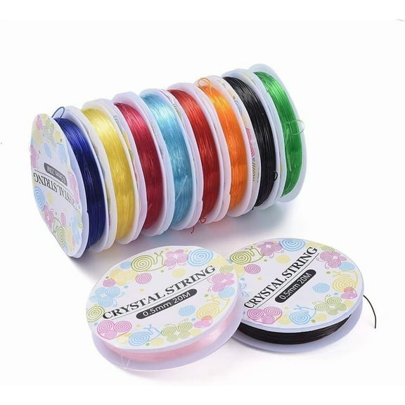 10 Rolls Elastic Thread Beading Cord 0.5mm High Stretchy String Beaded Cord Jewelry Thread Mixed Colors