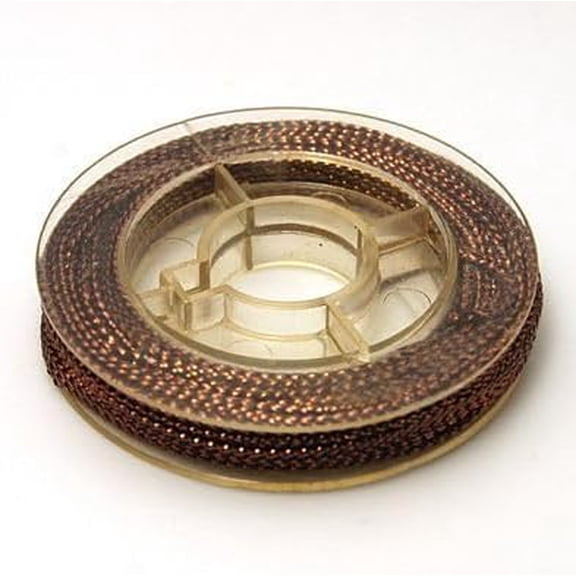 10 Rolls Fibre Non-Elastic Beading Thread Metallic Thread Embroidery Thread Coconut Brown 0.6mm 10.93 Yards(10m)/Roll