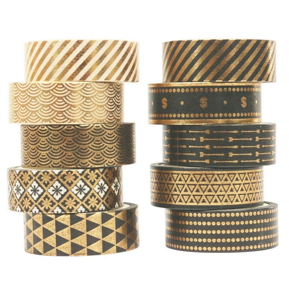 10 Rolls Foil Washi Tape Set Paper Scrapbooking Adhesive