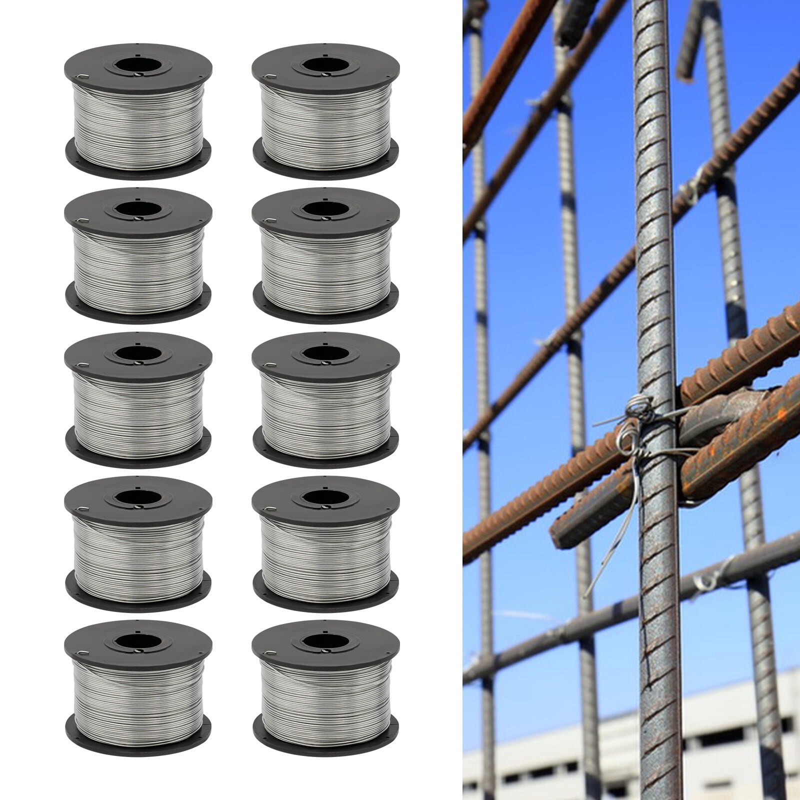 10 Rolls Galvanised Iron Wires Diameter 360.89 Ft Galvanized Cable Wire Rope for Chandeliers, Clotheslines, Lightning Lines Between Trees