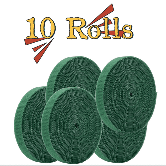 10 Rolls Green Garden Tape, Plant Tape for Climbing Plants, Nylon Plant Tape Strap, Reusable Adjustable Thicker Support