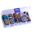 thumbnail image 1 of 10 Rolls Holographic Nail Art Transfer Foil Sticker Flower Paper Wraps, 1 of 4