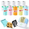 thumbnail image 1 of 10 Rolls Print Pods Paper, 57x25mm Inkless Self-Adhesive Printable Stickers, Compatible with Mini Printer, White and Color, 1 of 8