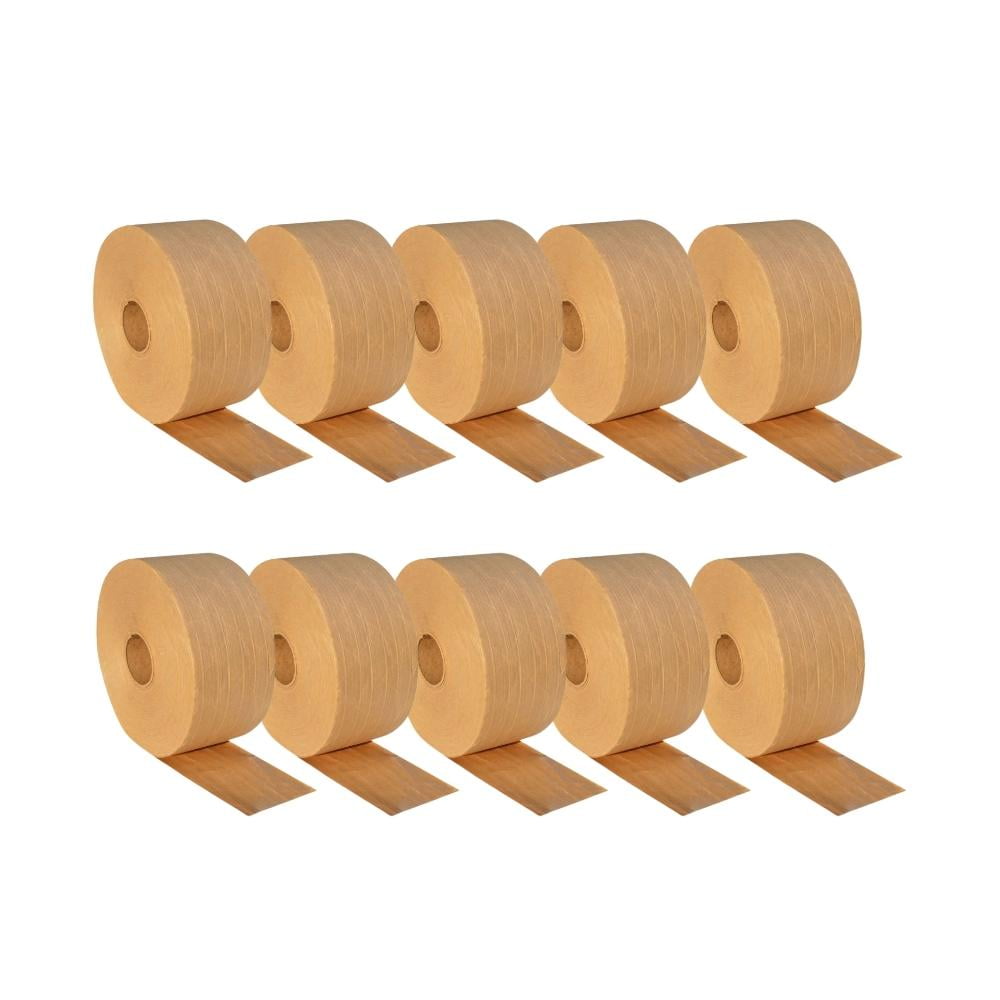 Heavy Duty Brown Packing Tape - 2 inch x 50 Yards - Self-Adhesive Reinforced Kraft Paper Packaging Tape Refill for Shipping and Moving