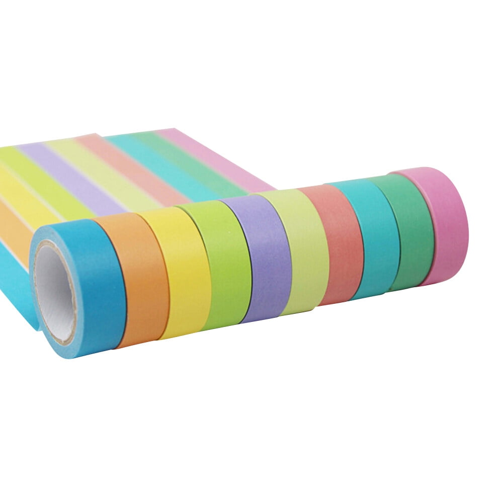 10 Rolls Scrapbooking Embellishments Colored Tape Adhesive Wound