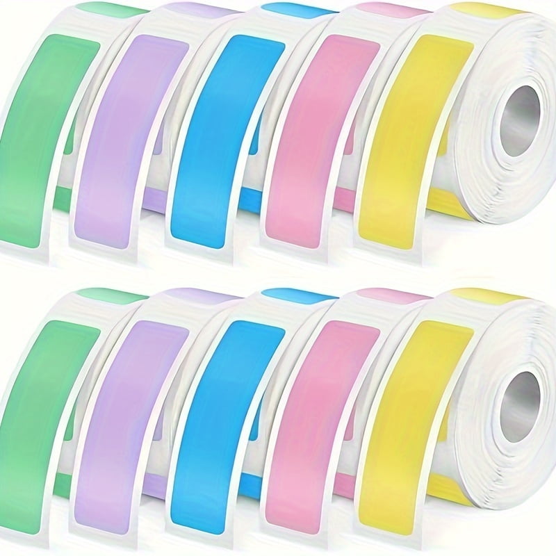 10 Rolls Soft Pastel Color Label Tape Laminated Stickers Compatible ...