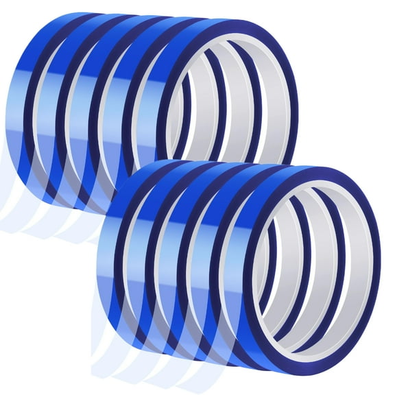 10 Rolls Sublimation Heat Tape 10mm30m(98ft) - High Temperature Adhesive Heat Resistant Tape No Residue for Heat Press, Tumblers Mugs, Electronics Soldering Insulation