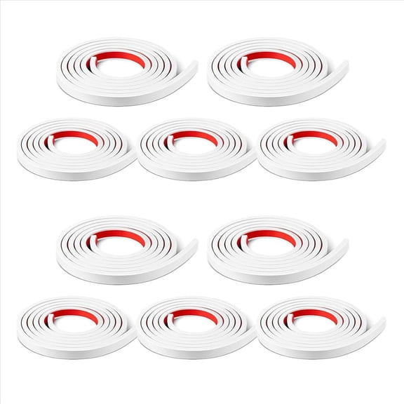 10 Rolls Total Window Grille Inserts Grid Kit Self Adhesive Peel and Stick Trim Simulated DIY Decorative White