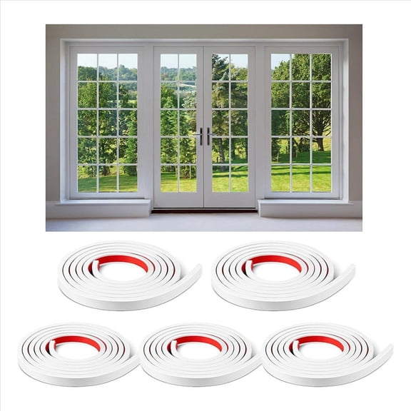 10 Rolls Total Window Grille Inserts Grid Kit Self Adhesive Peel and Stick Trim Simulated DIY Window Decorative White