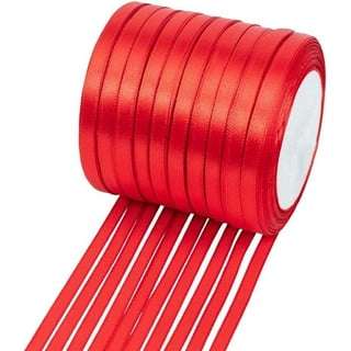 Offray Ribbon, Red 1 1/2 inch Double Face Satin Polyester Ribbon, 12 feet