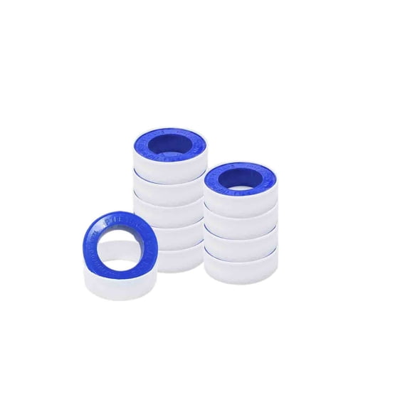 10 Rolls of White Plumber Tape, Duct Tape, Thread Seal Tape for Shower, Pipe, Plumbing, DIY Repairs, and Home Maintenance Projects
