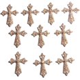 thumbnail image 1 of 10 Rose Gold filigree cross diamante embellishment approx 3.3cm x 2.75, 1 of 1