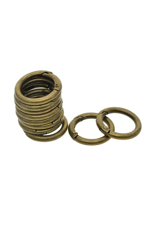 10 Round Carabiner Camp Sp Snap Clip Hook Keychain Key Bronze