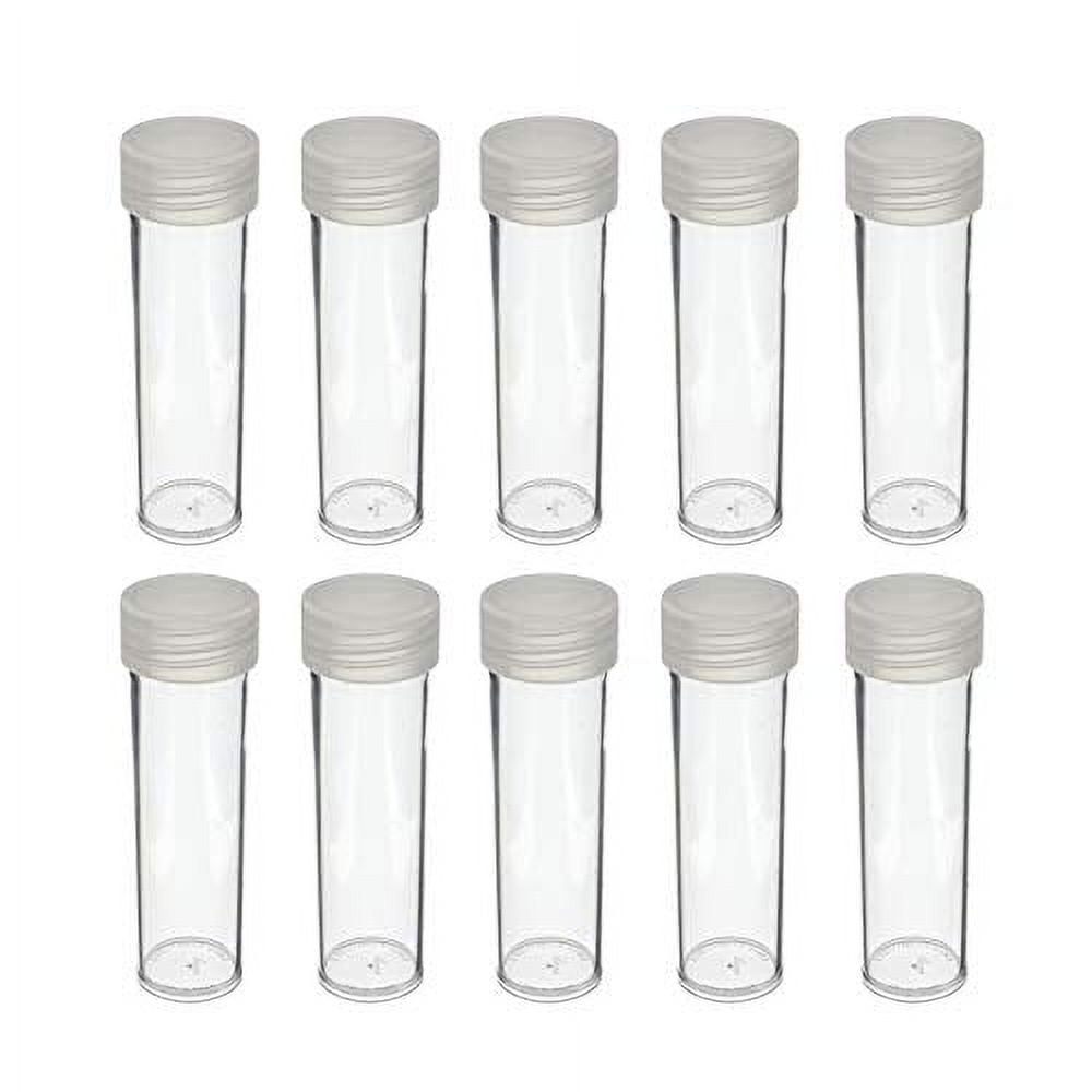 Edgar Marcus 10-Pack Round Clear PENNY/CENT Coin Tubes with Screw-on Lid