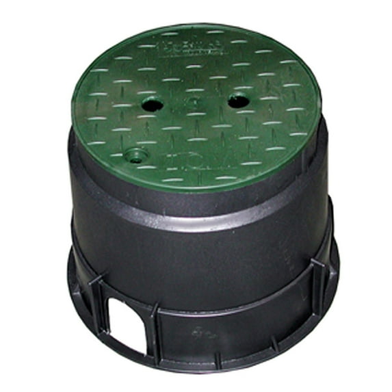 10" Round Valve Box, Body and Green Lid,PartNo M06010 JonesStephens