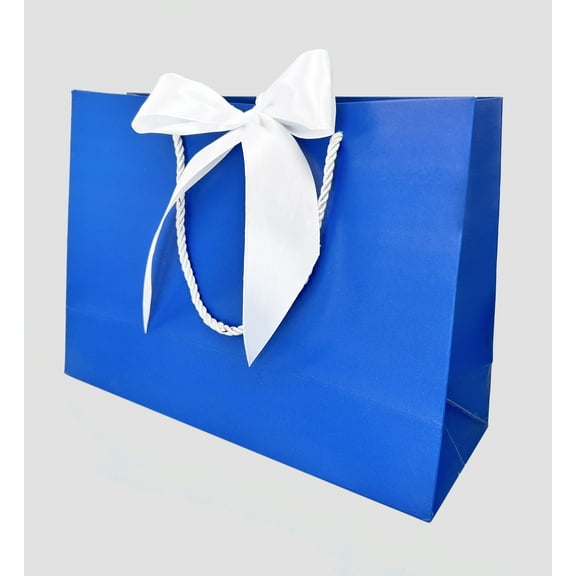 10 Royal Blue Gift Bags 11" x 7-3/4" x 4" for Gift Gifting, Birthdays, Party