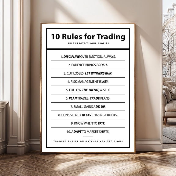 10 Rules For Trading Trading Rules Trader Office Stock Market Finance Quote Art Poster Unframed Paper Print